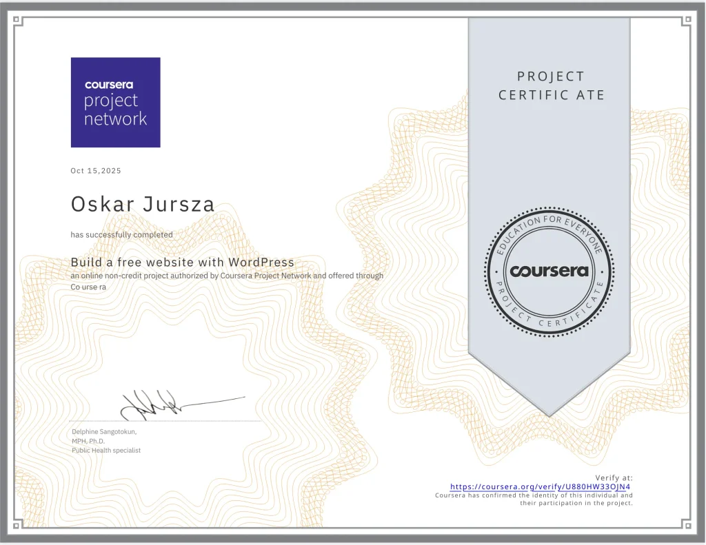 Coursera U880HW33OJN4